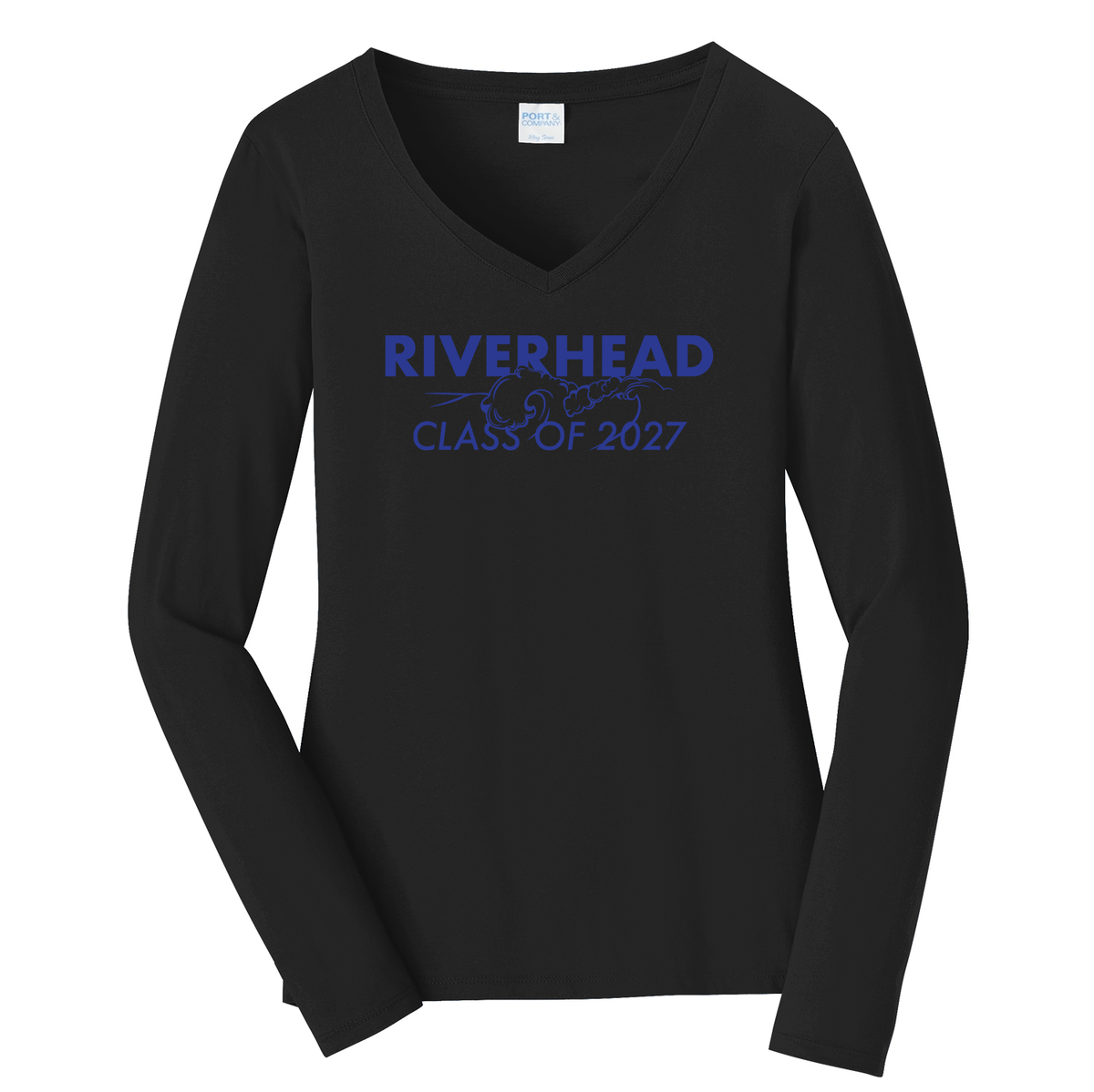 Riverhead Class of 2027 Ladies Long Sleeve Fan Favorite V-Neck Tee