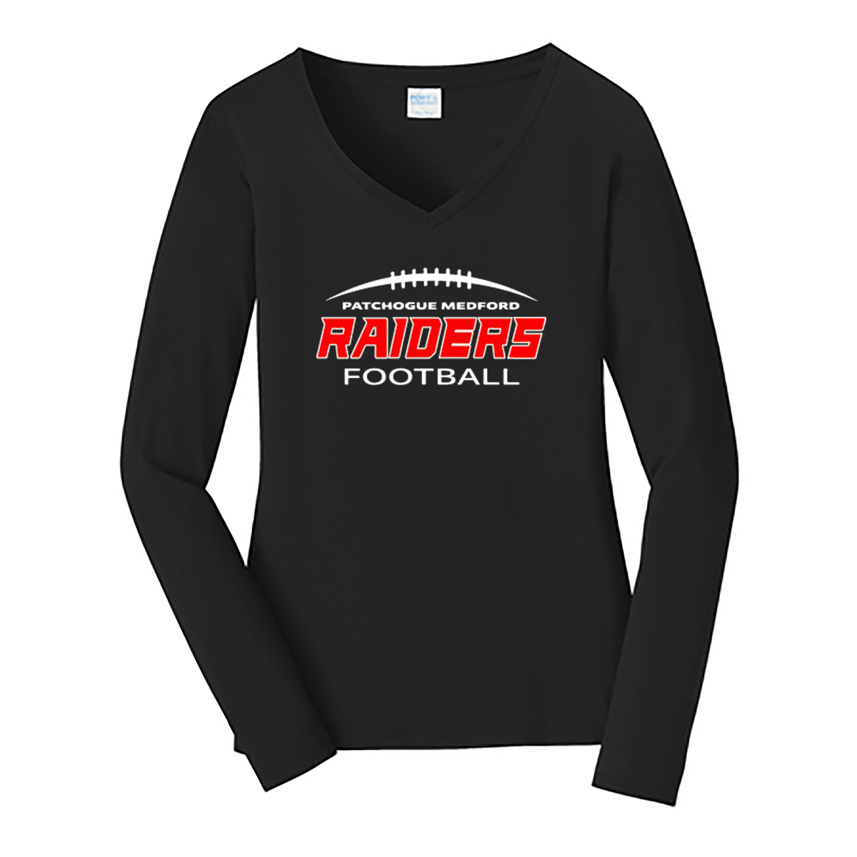 Pat Med Raiders Football Ladies Long Sleeve Fan Favorite V-Neck Tee