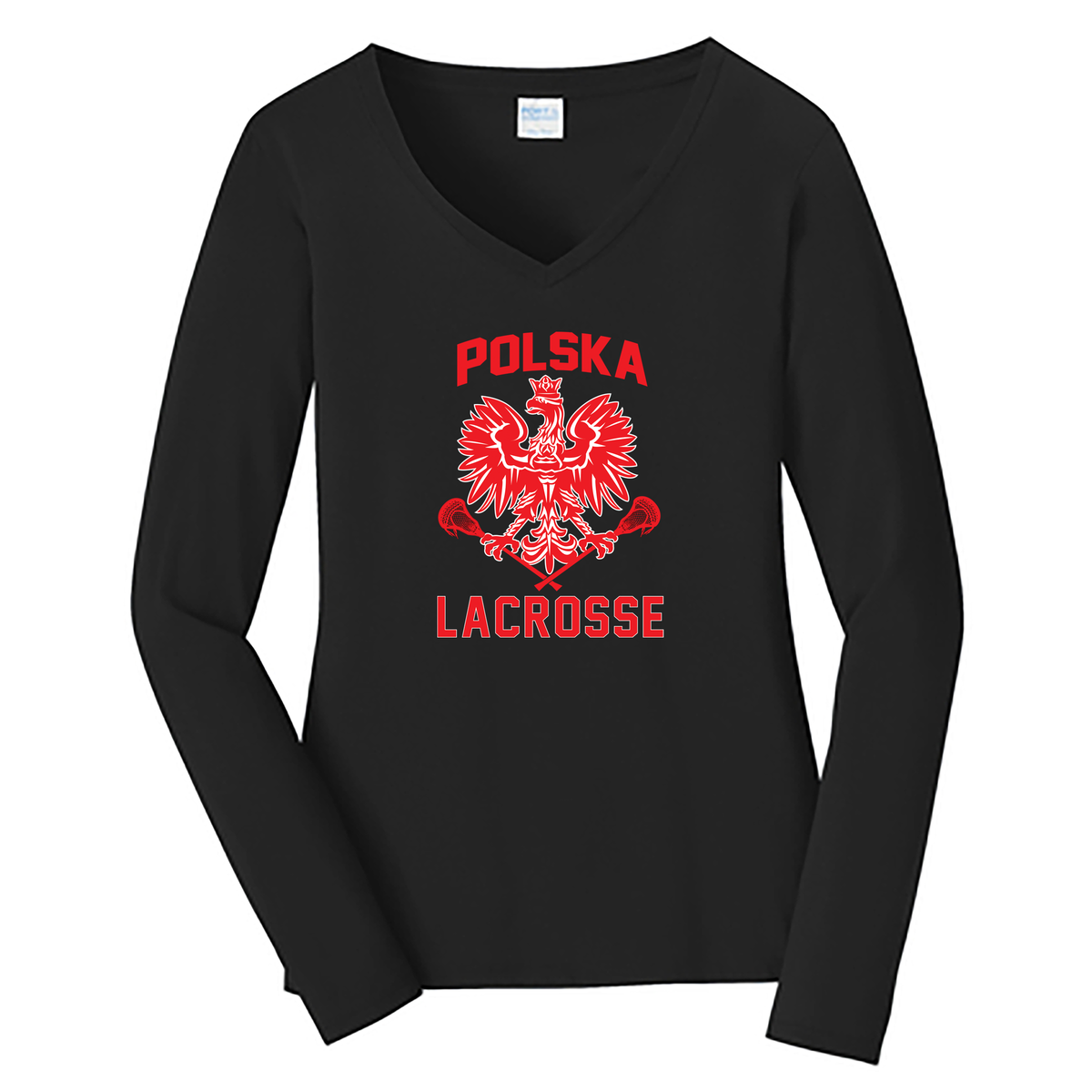 Polska Lacrosse Ladies Long Sleeve Fan Favorite V-Neck Tee