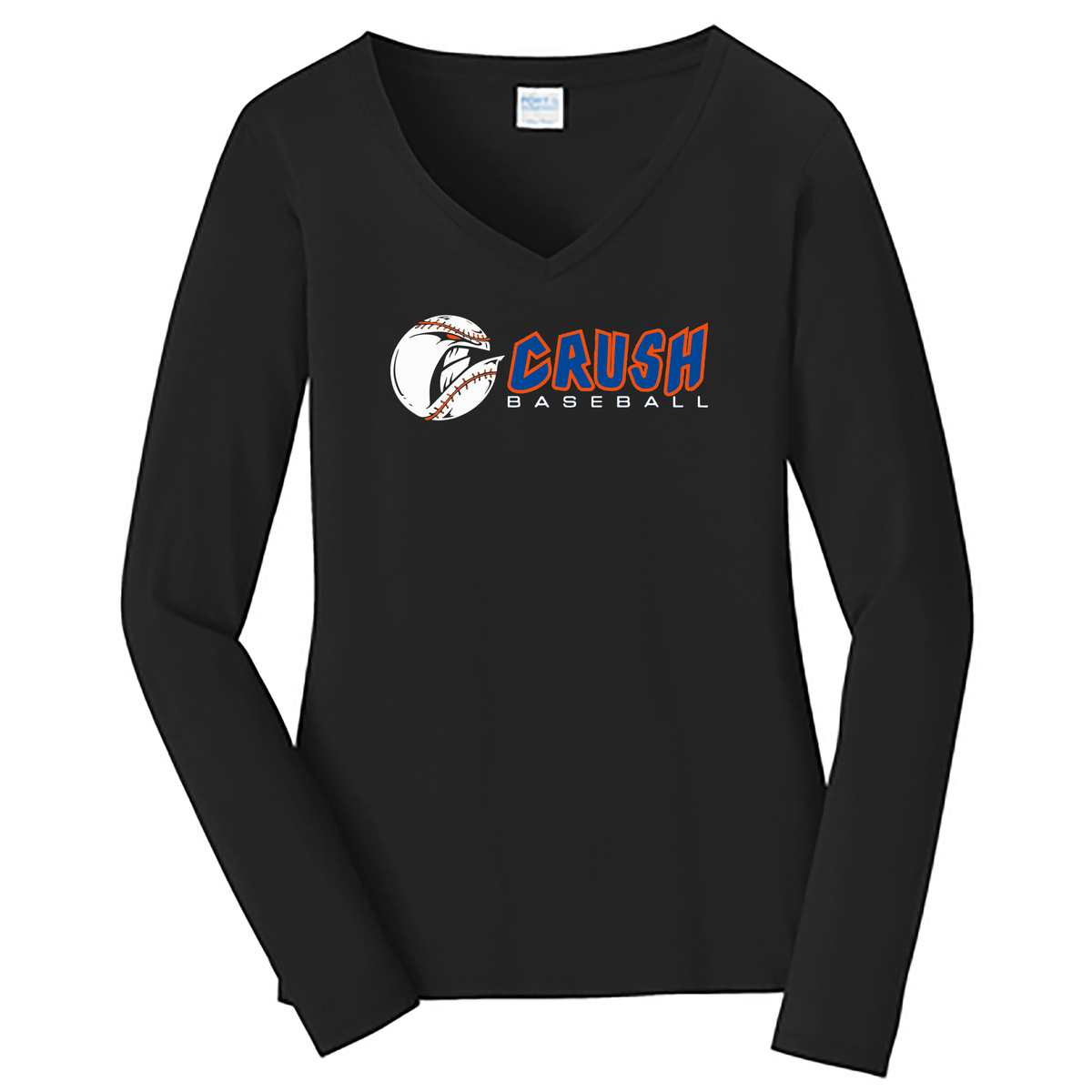 Crush Baseball Ladies Long Sleeve Fan Favorite V-Neck Tee