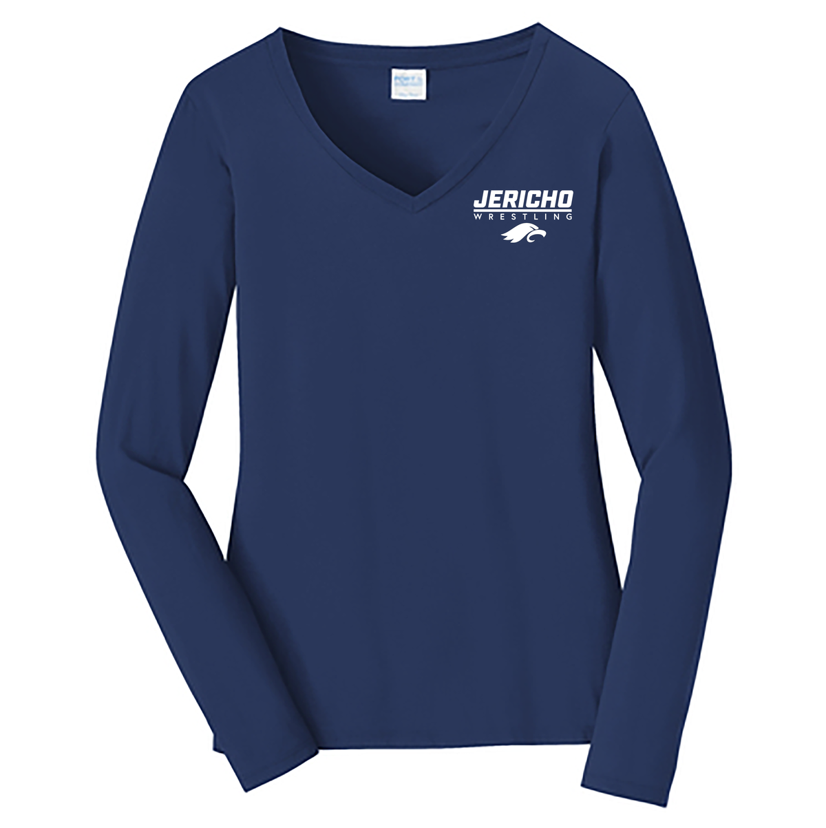 Jericho HS Wrestling Ladies Long Sleeve Fan Favorite V-Neck Tee