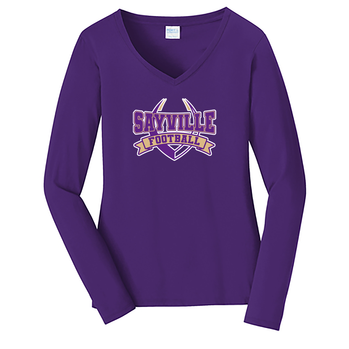 Sayville Football Ladies Long Sleeve Fan Favorite V-Neck Tee