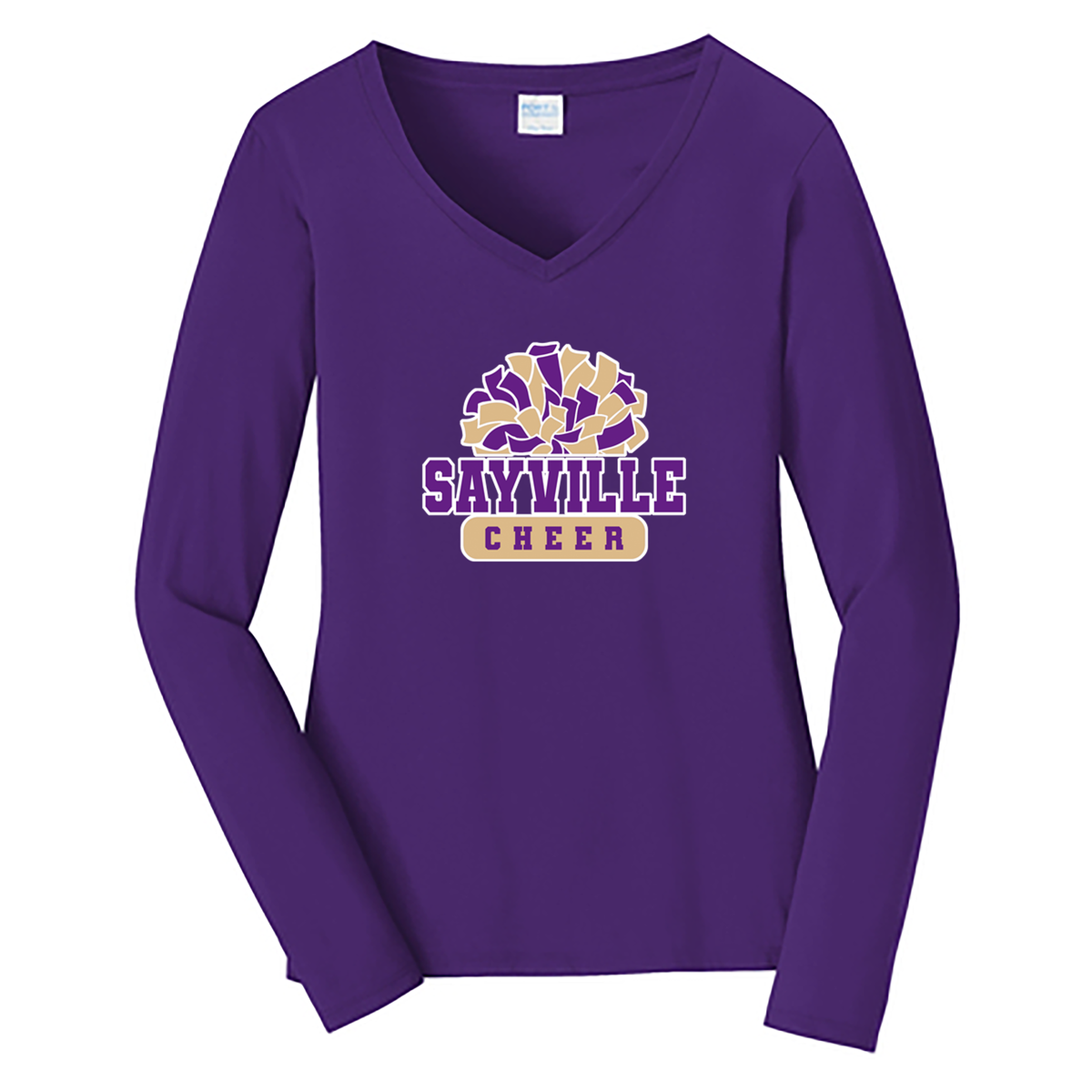 Sayville Cheer Ladies Long Sleeve Fan Favorite V-Neck Tee