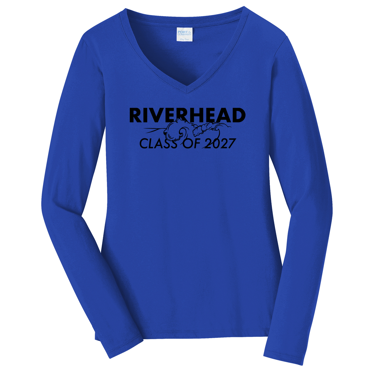 Riverhead Class of 2027 Ladies Long Sleeve Fan Favorite V-Neck Tee