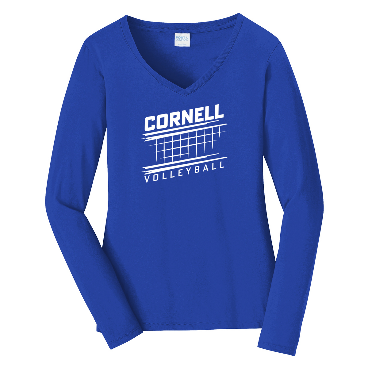 Cornell HS Volleyball Ladies Long Sleeve Fan Favorite V-Neck Tee