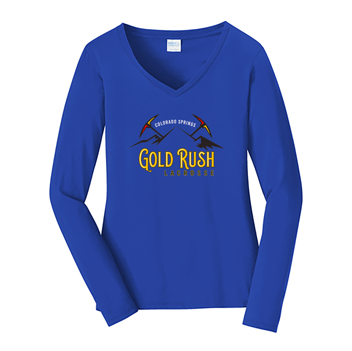 Gold Rush Lacrosse Ladies Long Sleeve Fan Favorite V-Neck Tee