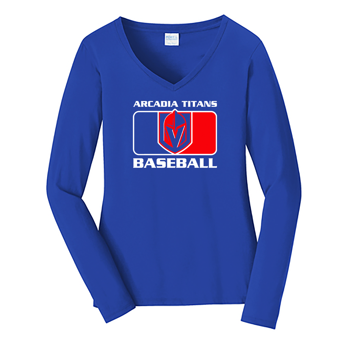 Arcadia HS Baseball Ladies Long Sleeve Fan Favorite V-Neck Tee