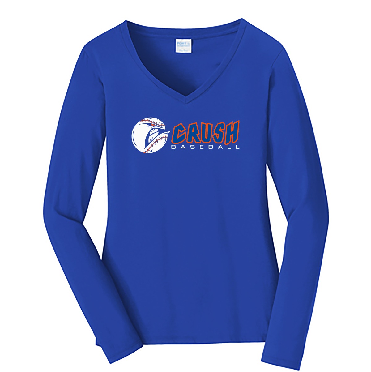 Crush Baseball Ladies Long Sleeve Fan Favorite V-Neck Tee