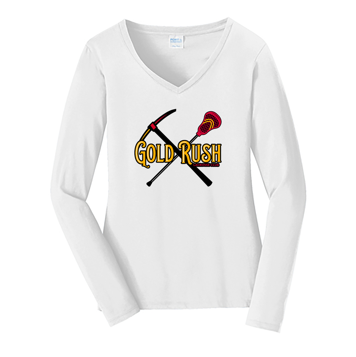 Gold Rush Lacrosse Ladies Long Sleeve Fan Favorite V-Neck Tee