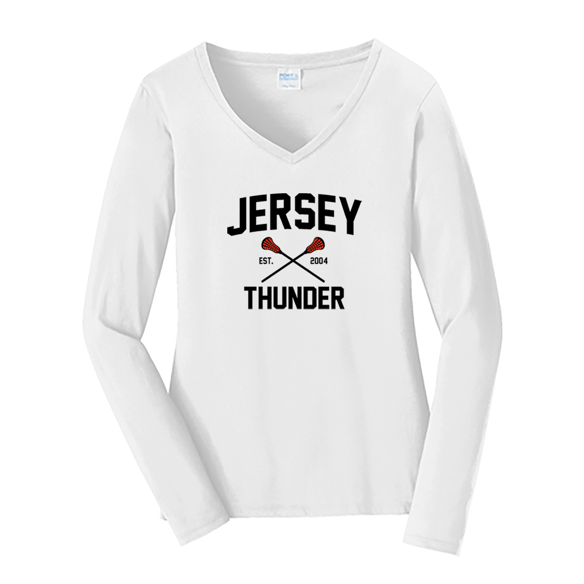 Jersey Thunder Lacrosse Ladies Long Sleeve Fan Favorite V-Neck Tee