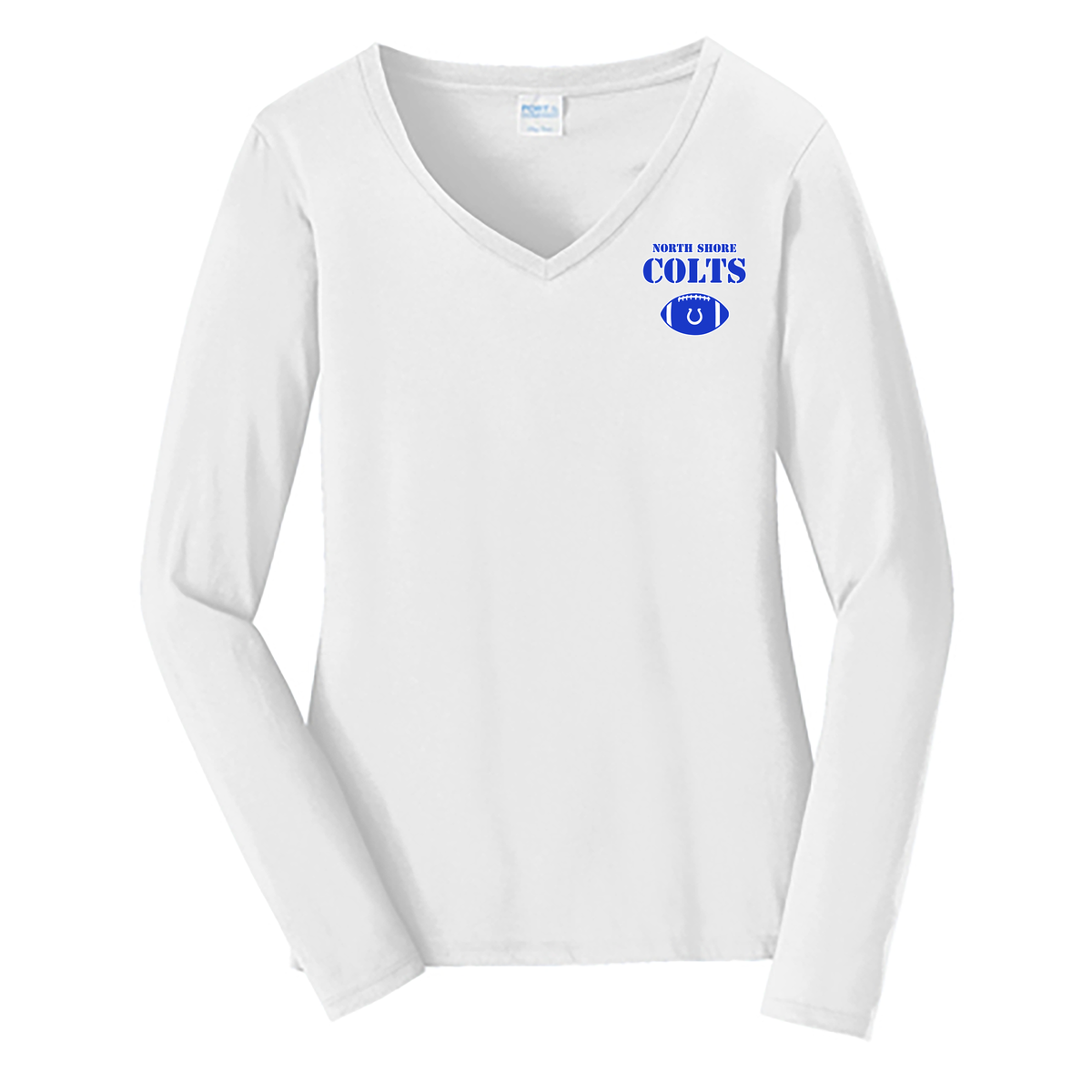 North Shore Colts Football & Cheer Ladies Long Sleeve Fan Favorite V-Neck Tee