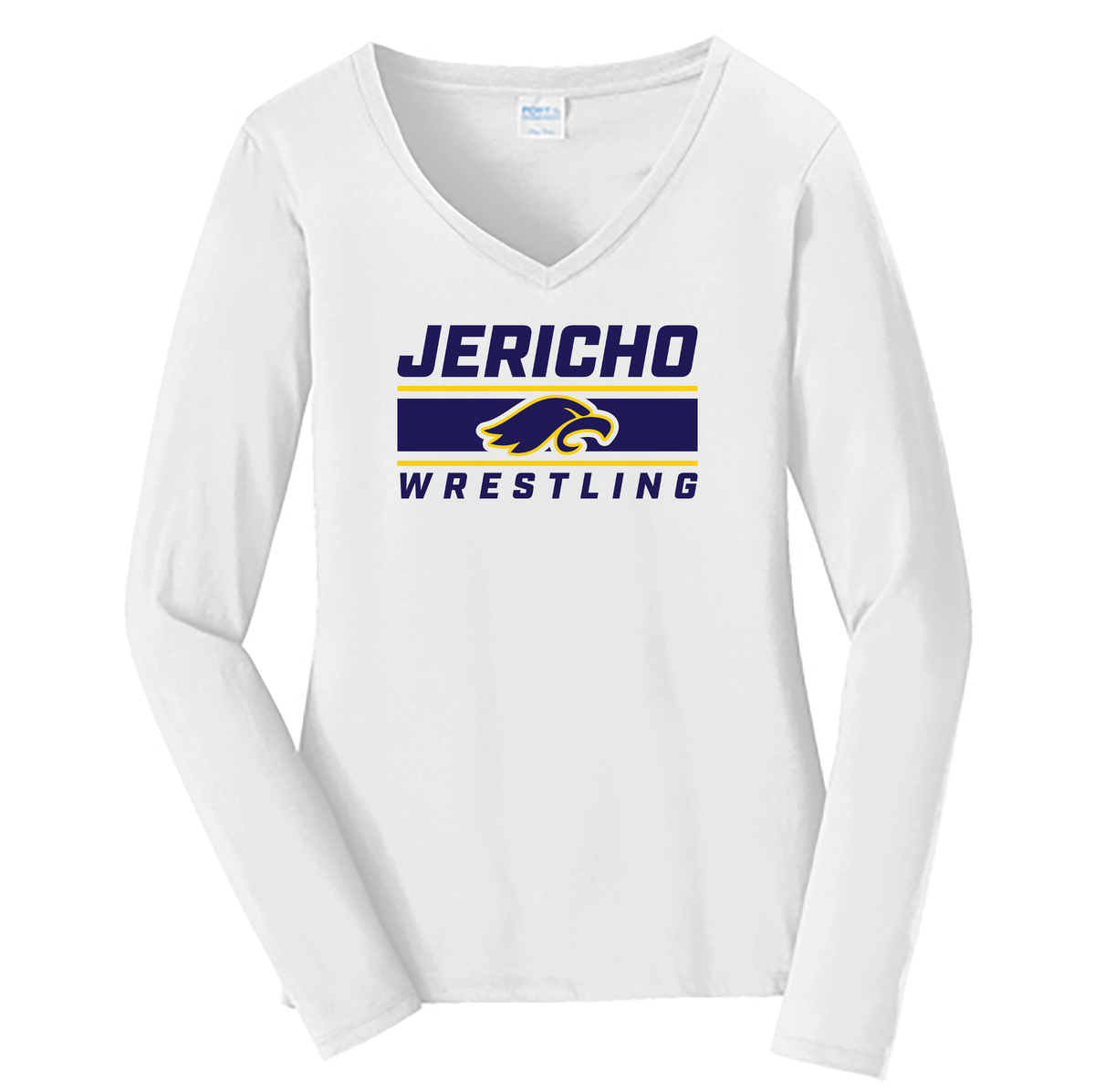 Jericho HS Wrestling Ladies Long Sleeve Fan Favorite V-Neck Tee