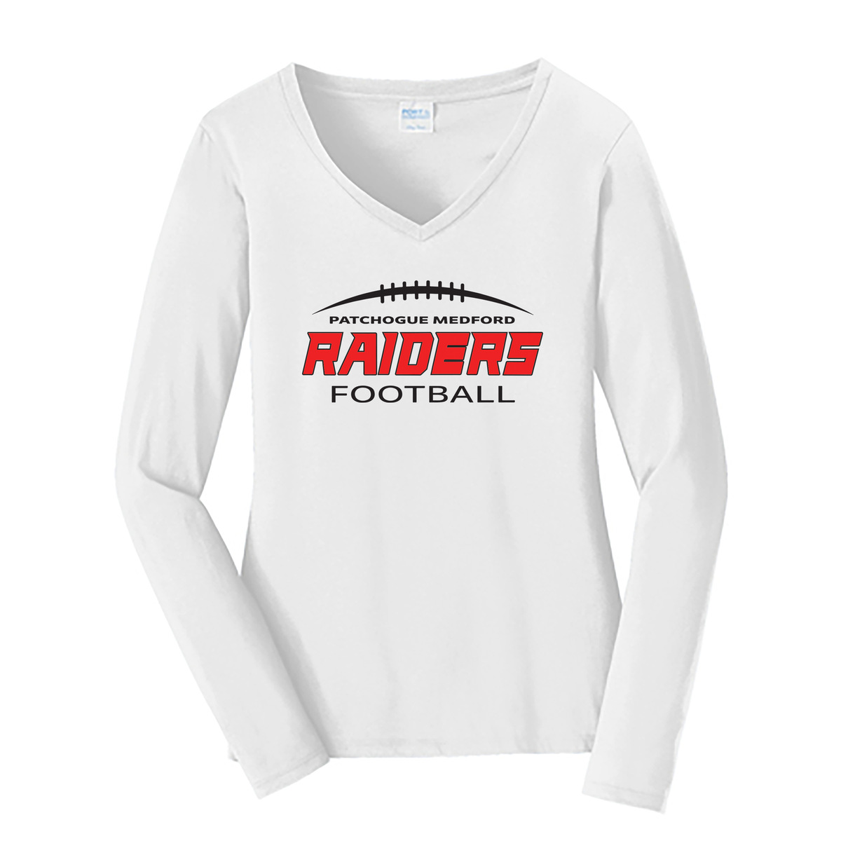 Pat Med Raiders Football Ladies Long Sleeve Fan Favorite V-Neck Tee