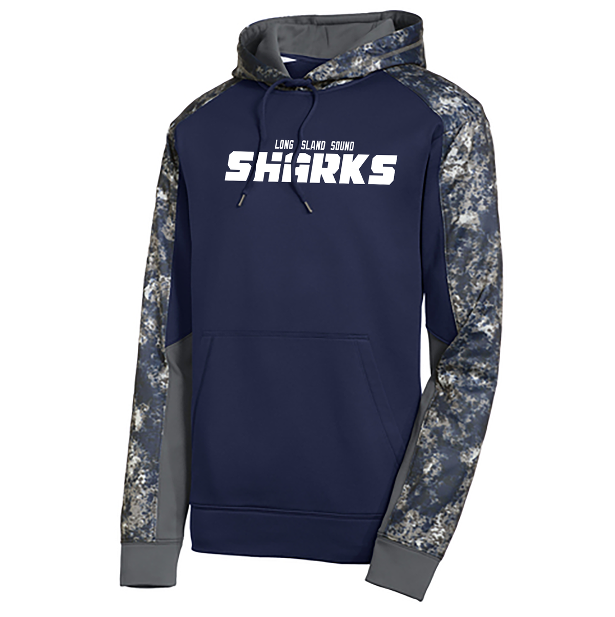 Long Island Sound Sharks Football Mineral Freeze Colorblock Hoodie