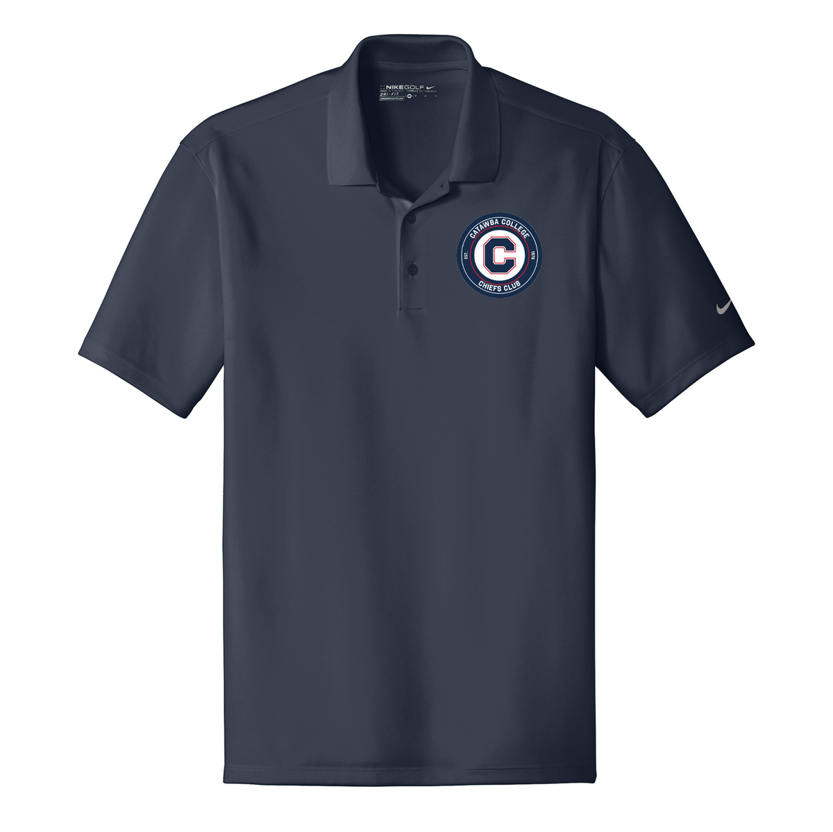 Catawba College Chiefs Club Nike Dri-FIT Classic Fit Players Polo with Flat Knit Collar