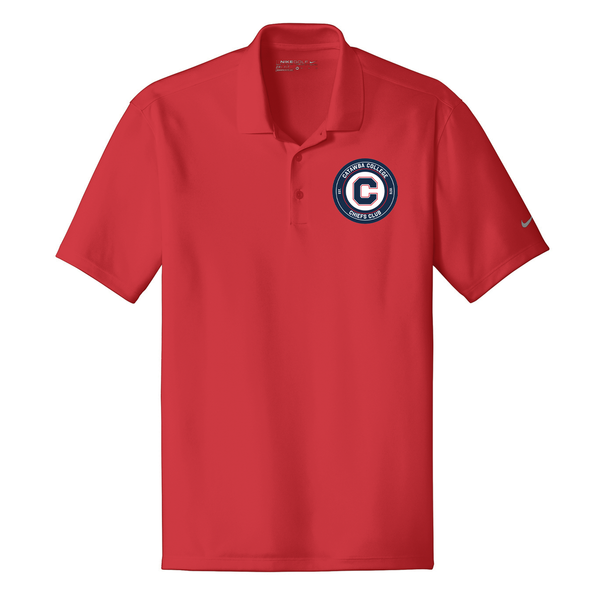 Catawba College Chiefs Club Nike Dri-FIT Classic Fit Players Polo with Flat Knit Collar