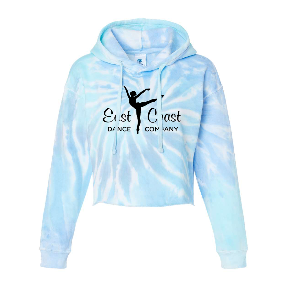 East Coast Dance Company Women's Tie Dye Crop Hoodie