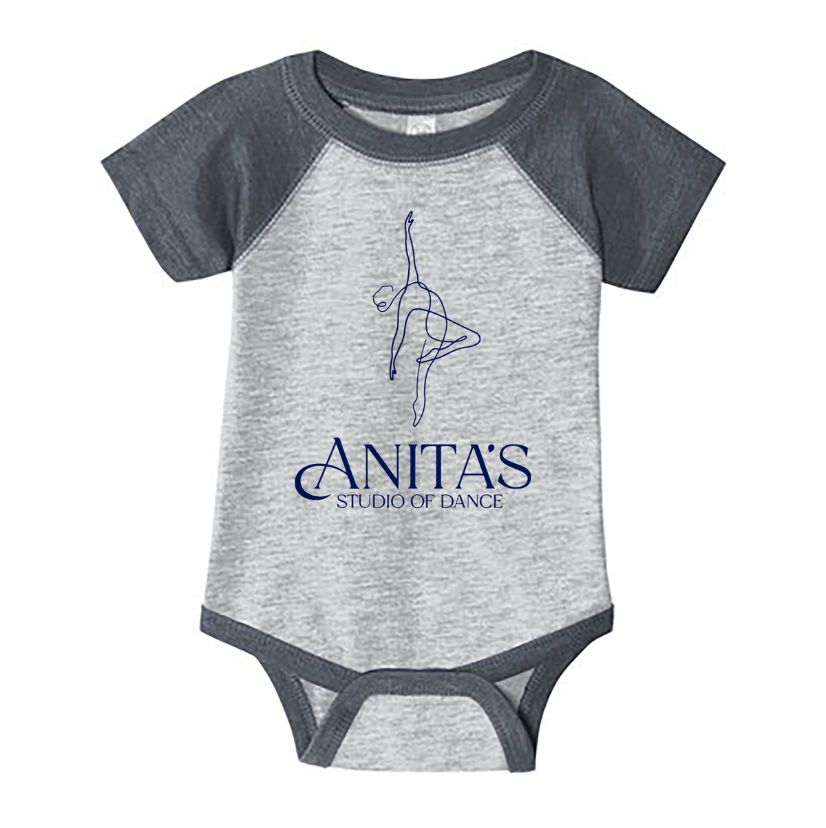 Anita's Studio of Dance Infant Baseball Fine Jersey Bodysuit