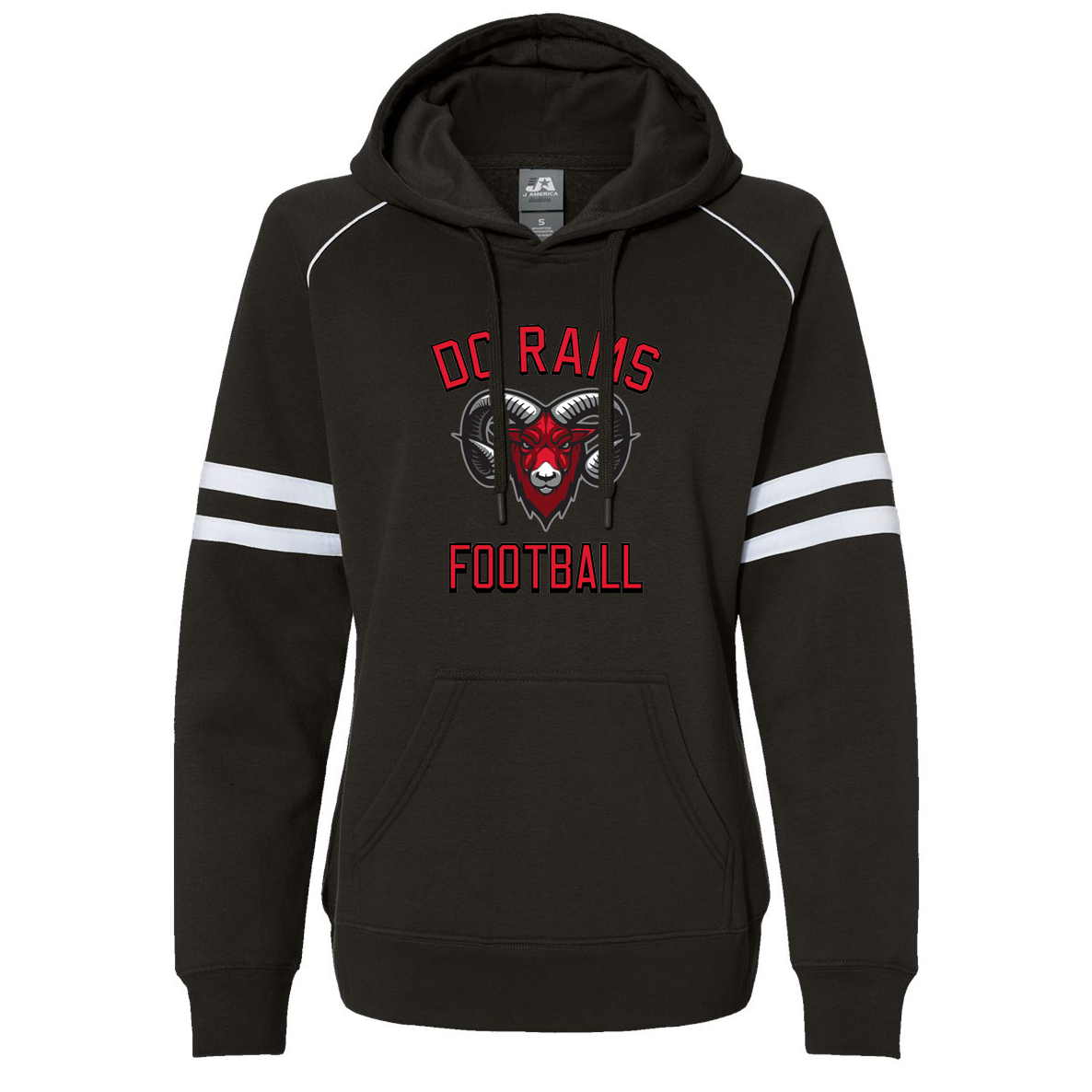 DC Rams Football Women's Varsity Fleece Piped Hooded Sweatshirt