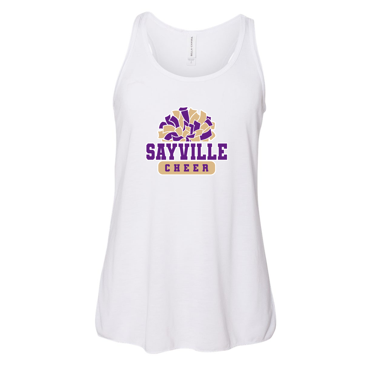 Sayville Cheer Flowy Racerback Tank