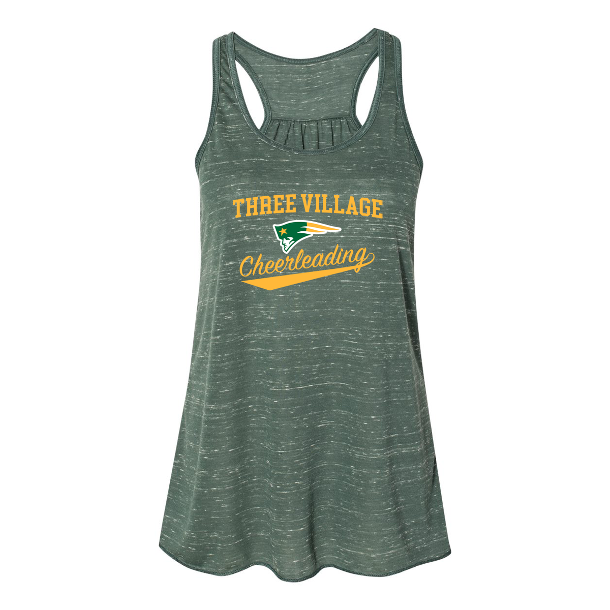 Three Village Cheerleading Flowy Racerback Tank