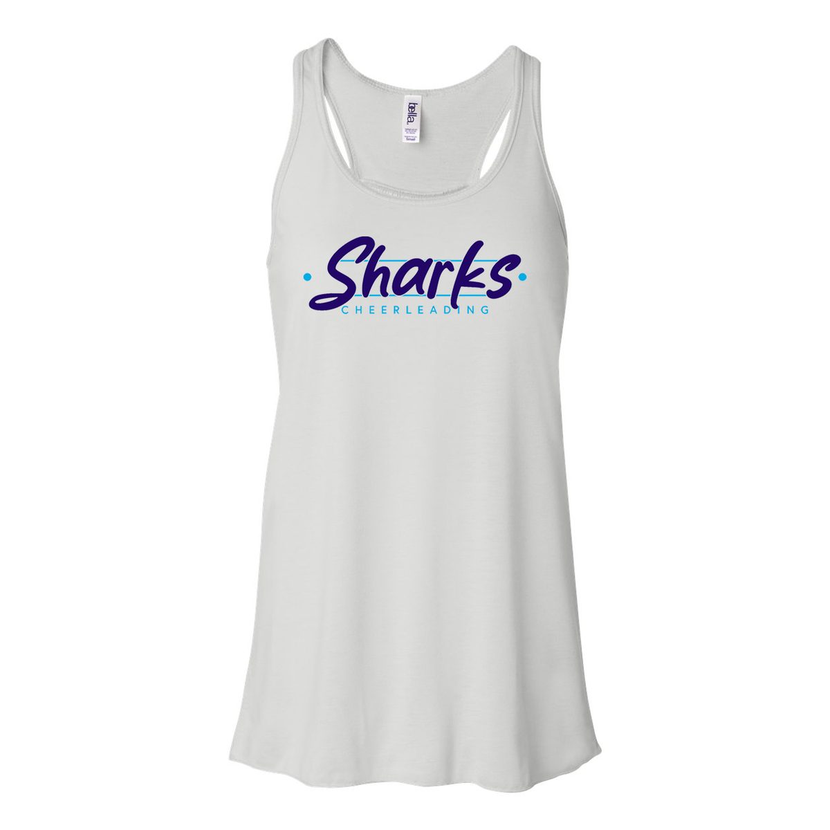 Sharks Cheerleading Flowy Racerback Tank