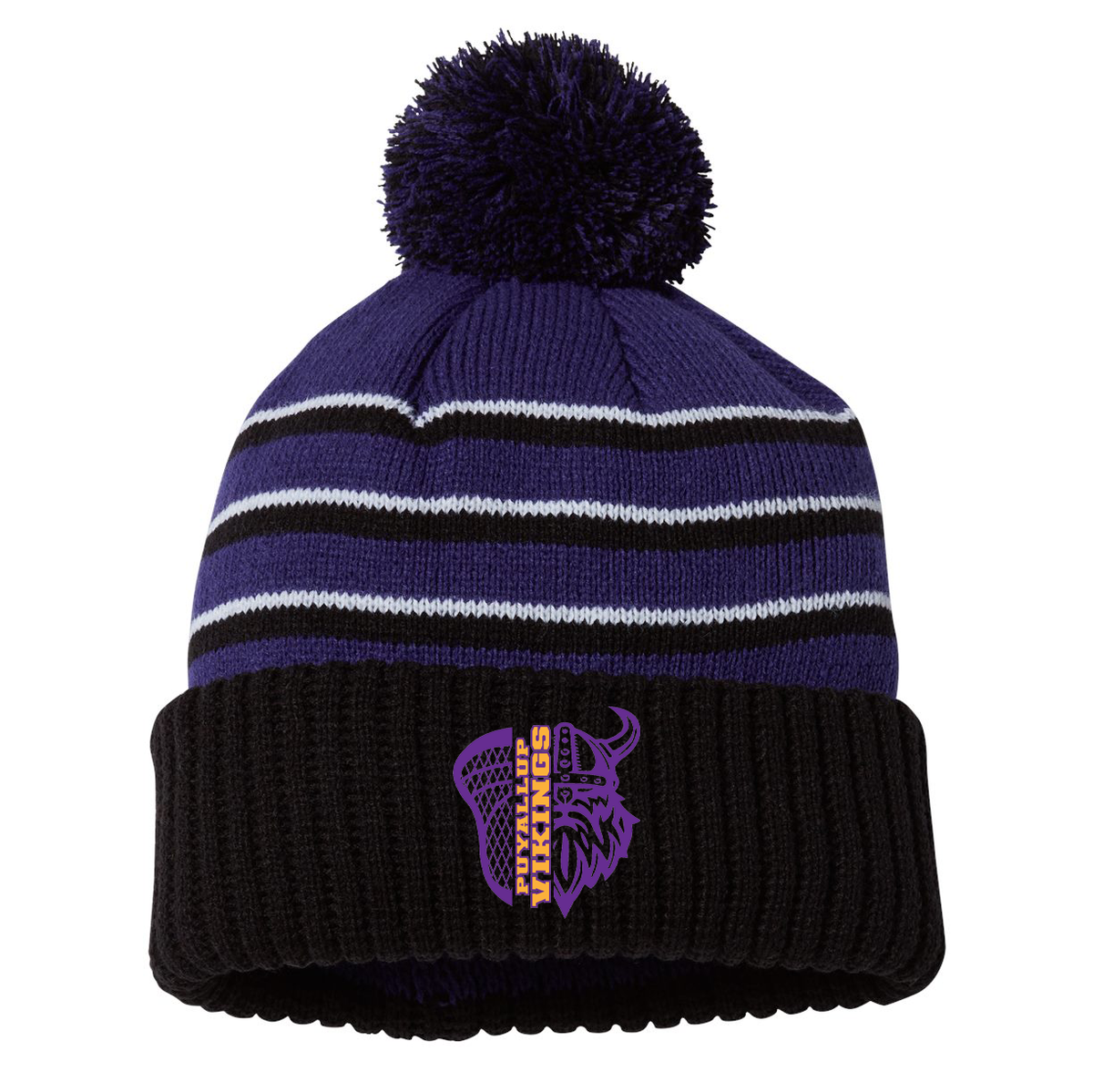 Puyallup Lacrosse Striped Beanie W/ Cuff