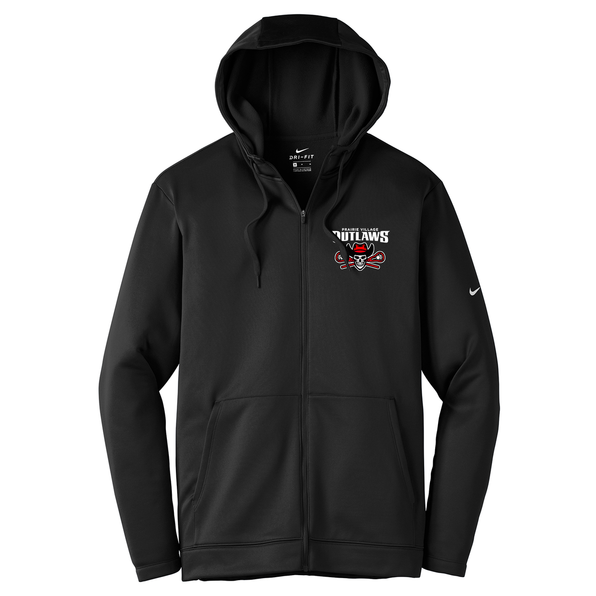 Prairie Village Outlaws Lacrosse Nike Therma-FIT Full Zip Hoodie