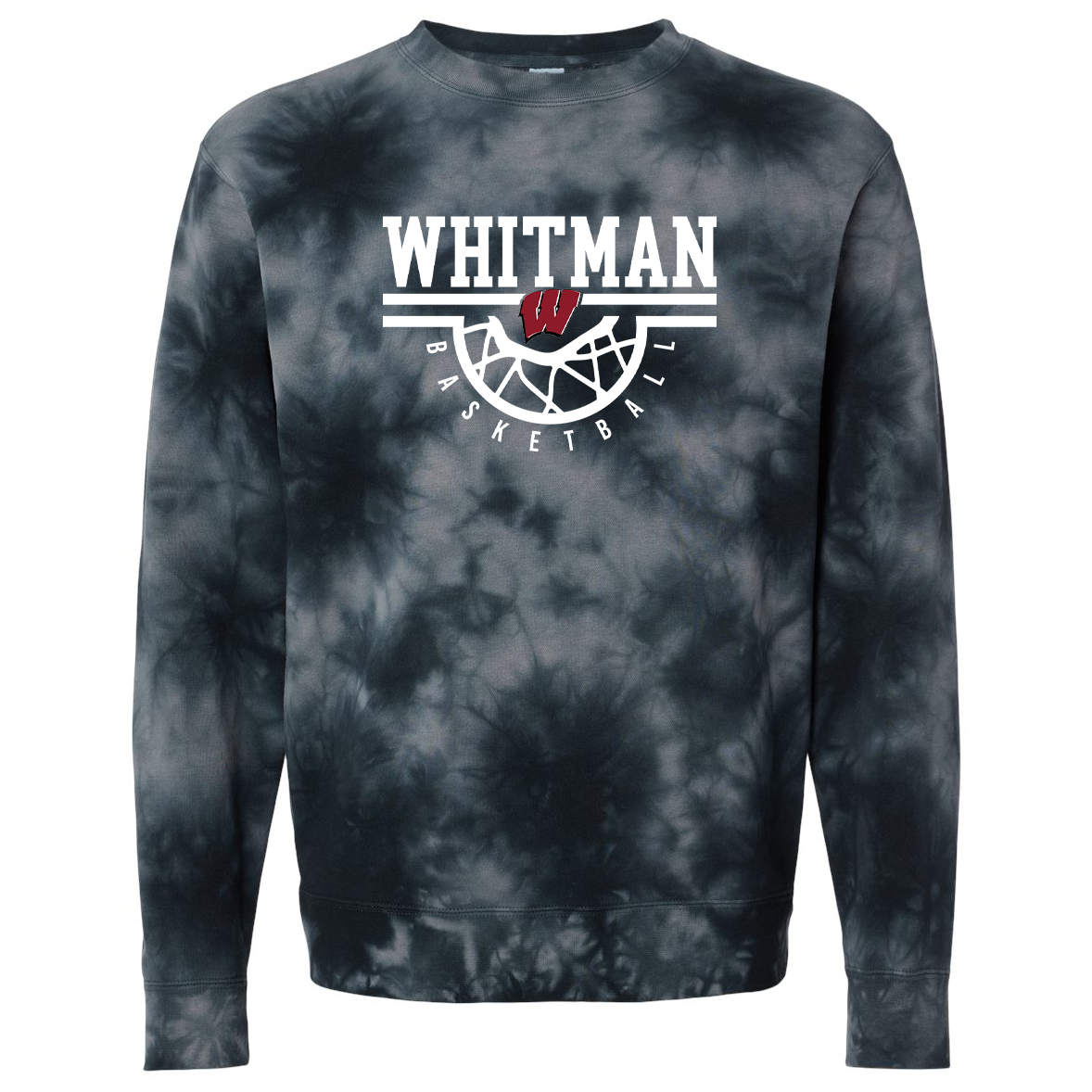 Whitman Women's Basketball Midweight Tie-Dyed Crewneck Sweatshirt