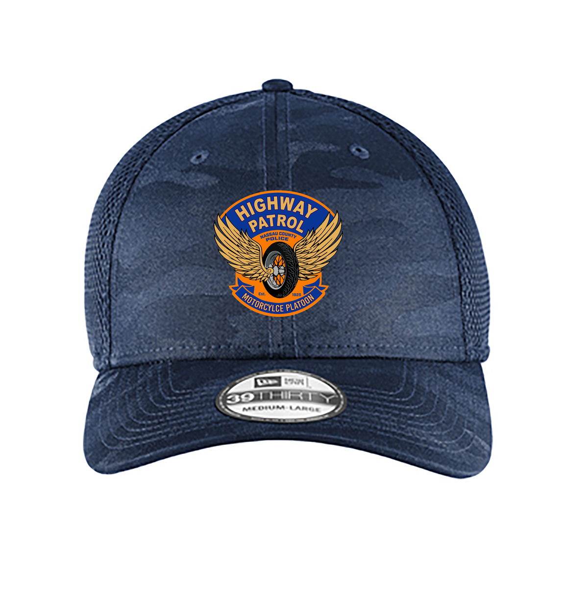 NCPD Motorcycle Unit Camo Stretch Mesh Patch Logo Cap