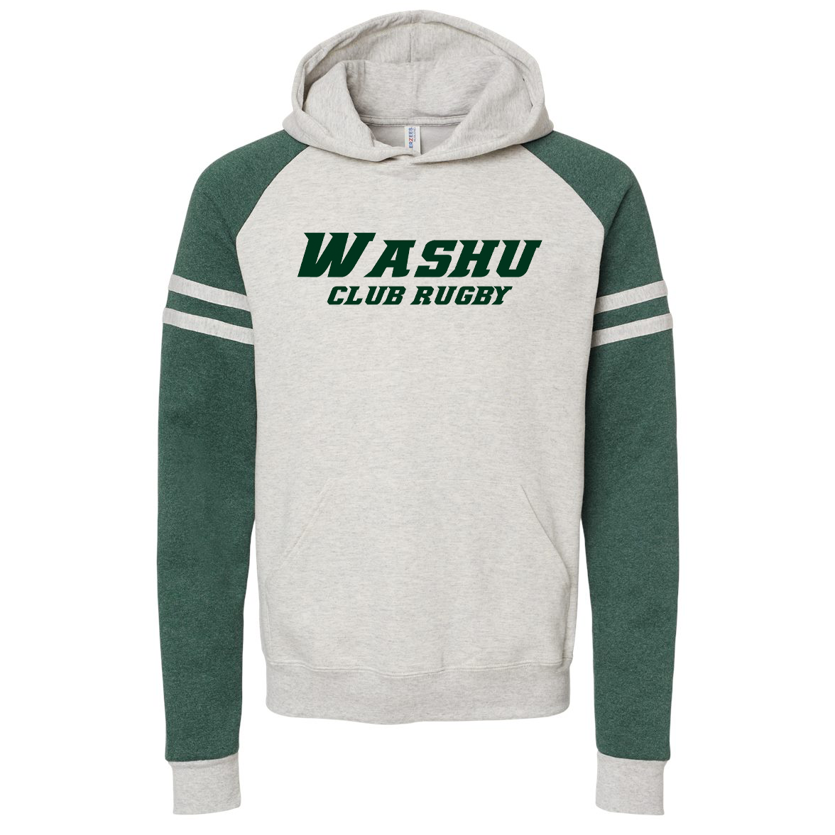 Washington U Club Rugby Varsity Colorblocked Raglan Hooded Sweatshirt