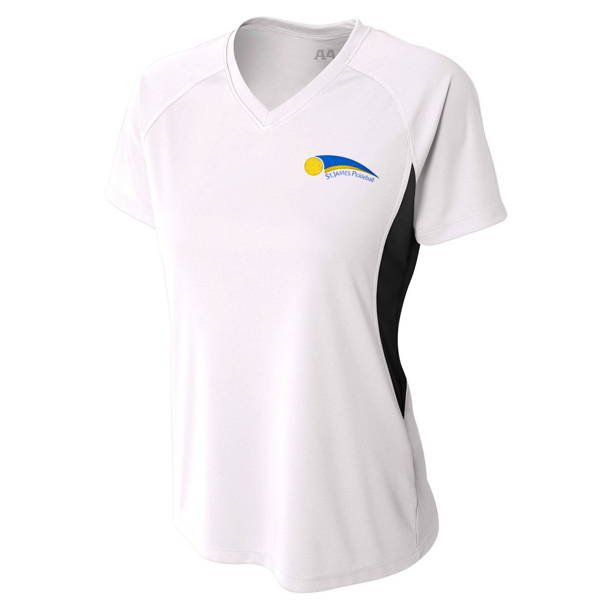 St. James Pickleball Association Women's Color Block Performance V-Neck