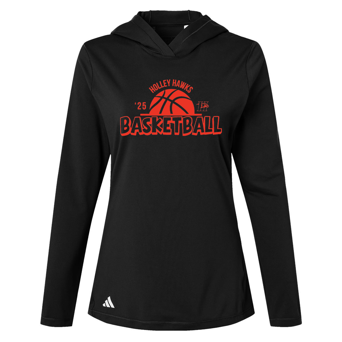 Holley Central School Girls Basketball Adidas Women's Performance Hooded Pullover