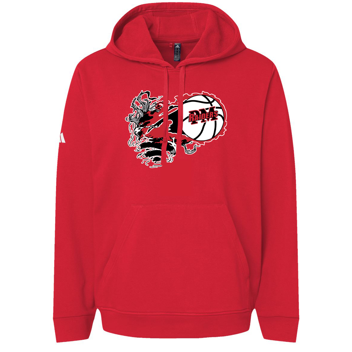 Raider Basketball Adidas Fleece Hooded Sweatshirt