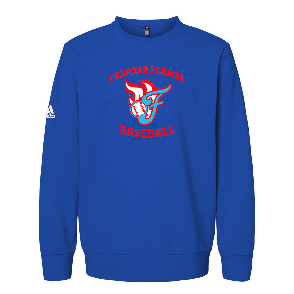 Farming Flames Baseball Club Adidas Fleece Crewneck Sweatshirt