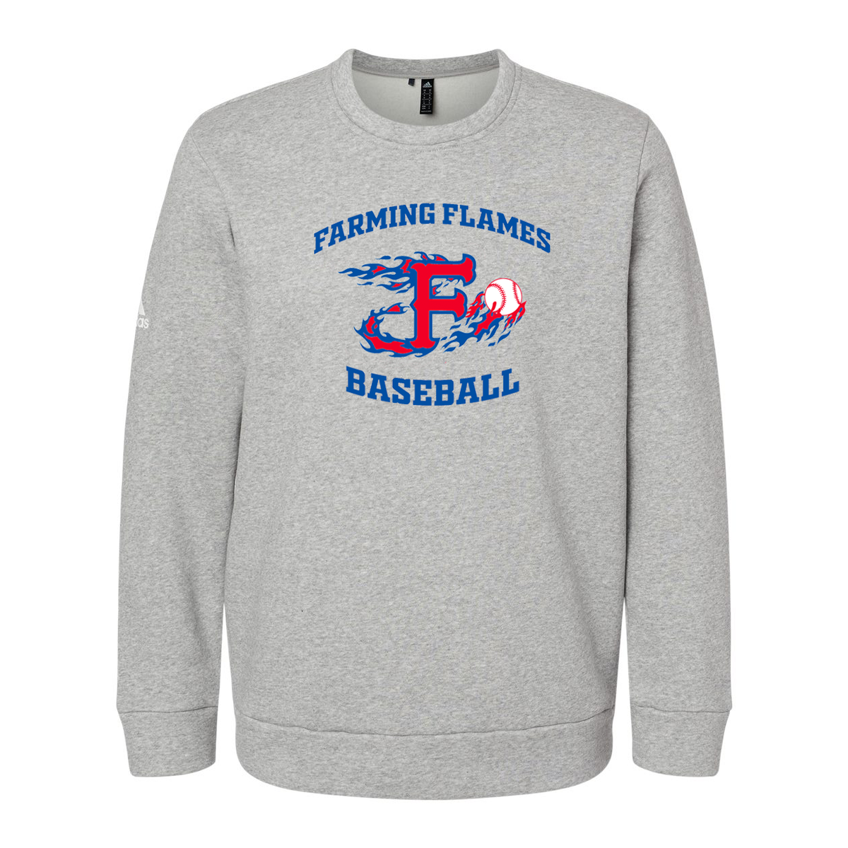 Farming Flames Baseball Club Adidas Fleece Crewneck Sweatshirt