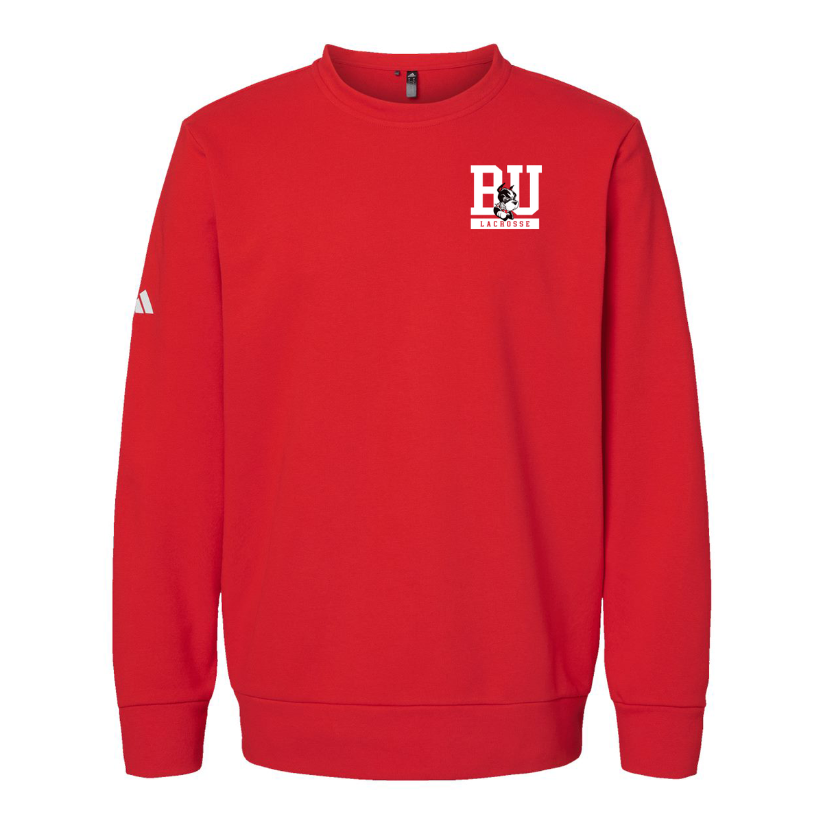 Boston University Lacrosse Adidas Fleece Crewneck Sweatshirt