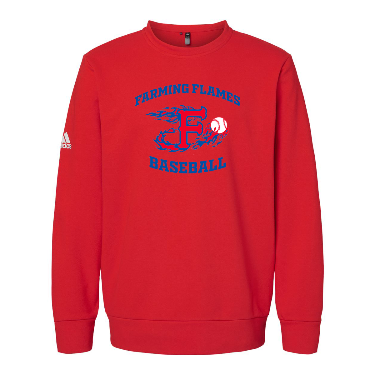 Farming Flames Baseball Club Adidas Fleece Crewneck Sweatshirt