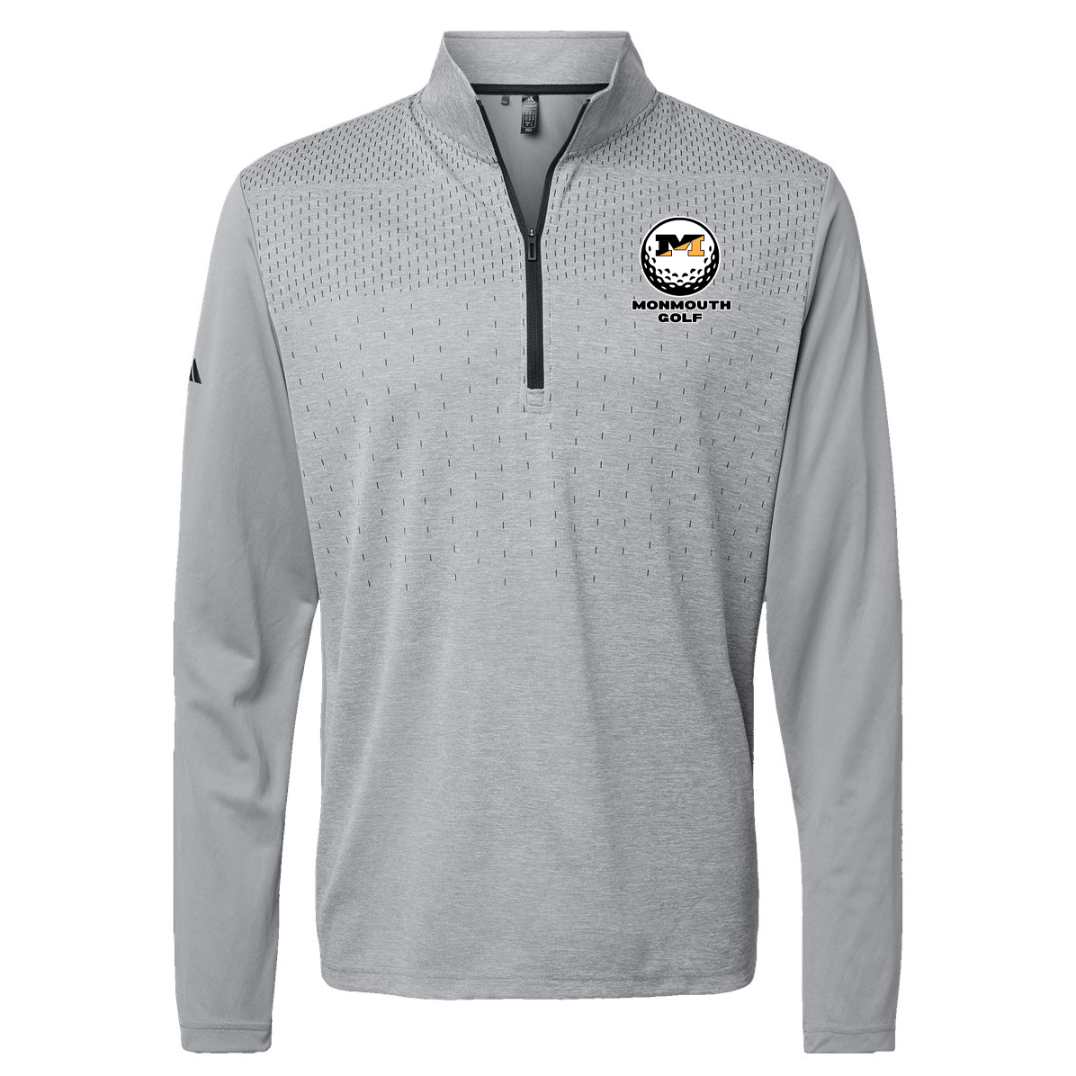 Monmouth Regional HS Golf Adidas Heather Block Print Quarter-Zip Pullover
