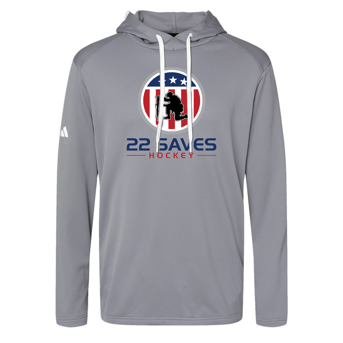 22 Saves Hockey Adidas Textured Hooded Sweatshirt