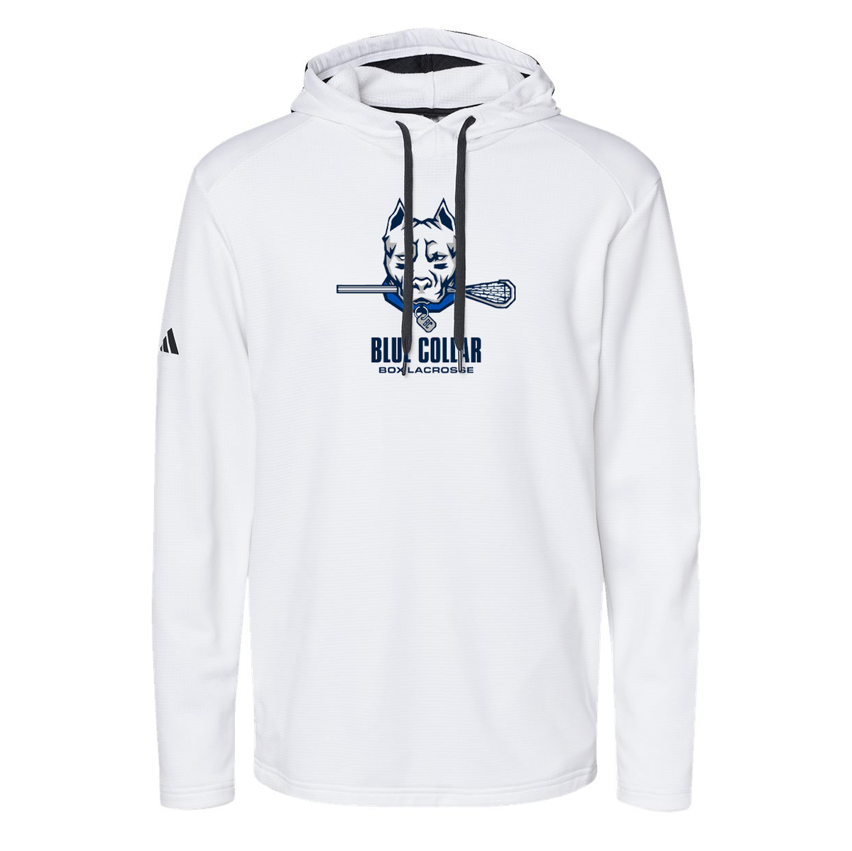 Blue Collar Box Lacrosse Adidas Textured Hooded Sweatshirt