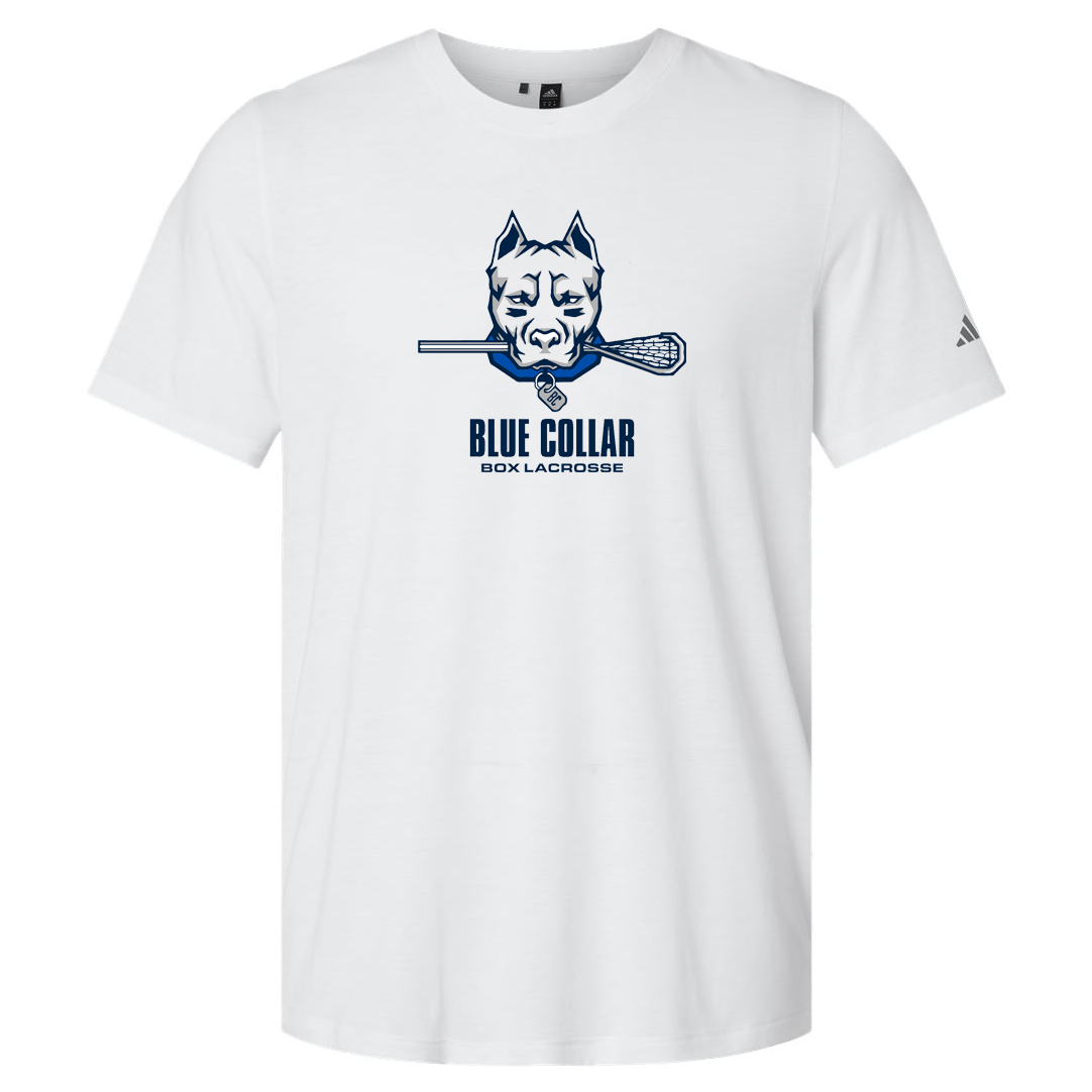 Blue Collar Box Lacrosse Adidas Blended T-Shirt
