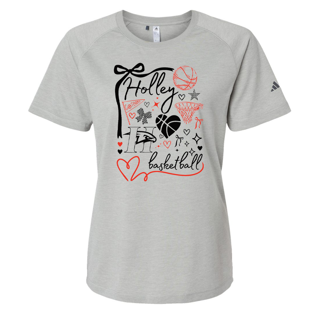 Holley Central School Girls Basketball Adidas Ladies Blended T-Shirt