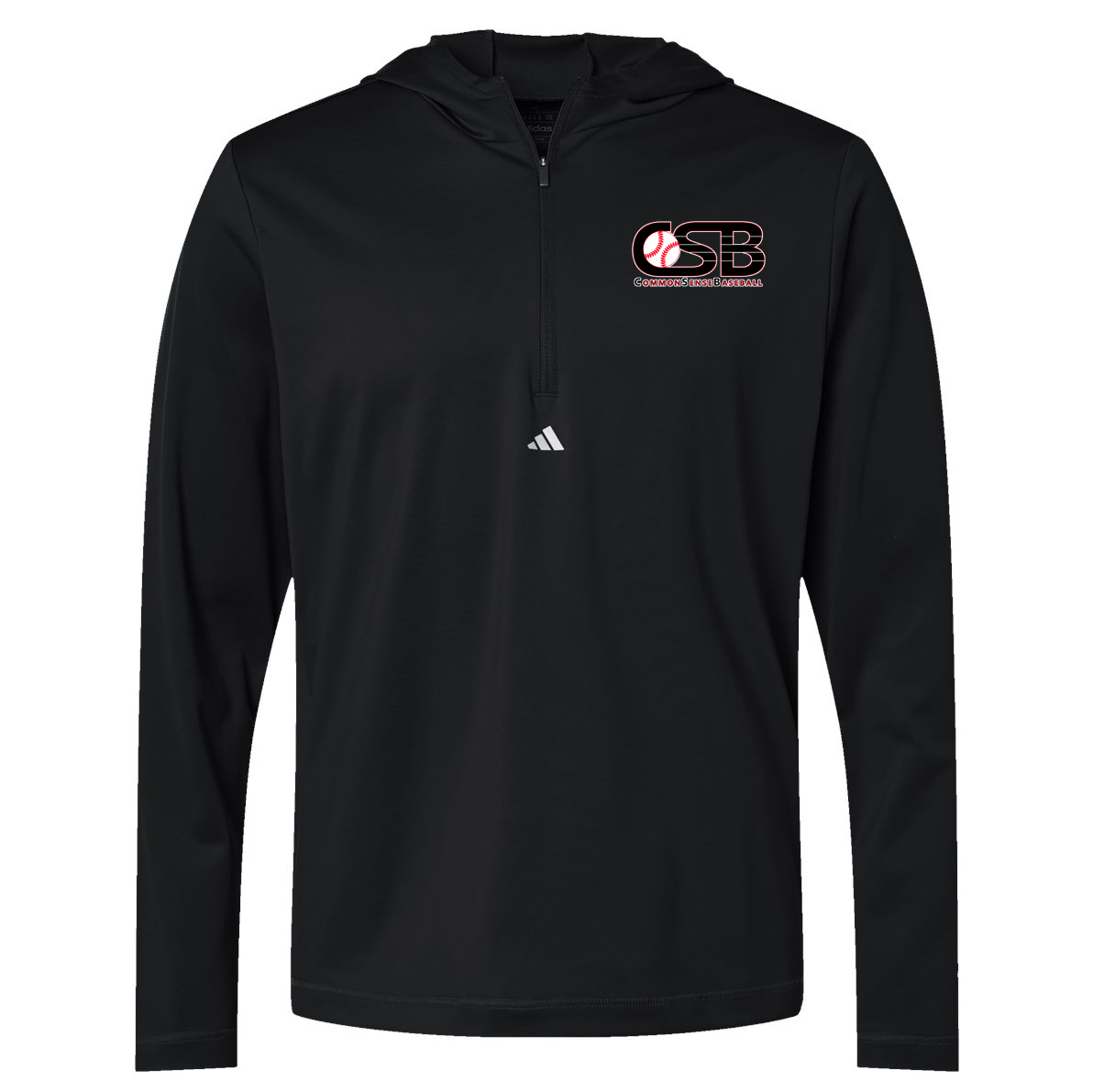 Common Sense Baseball Adidas Lightweight Performance Quarter-Zip Hooded Pullover