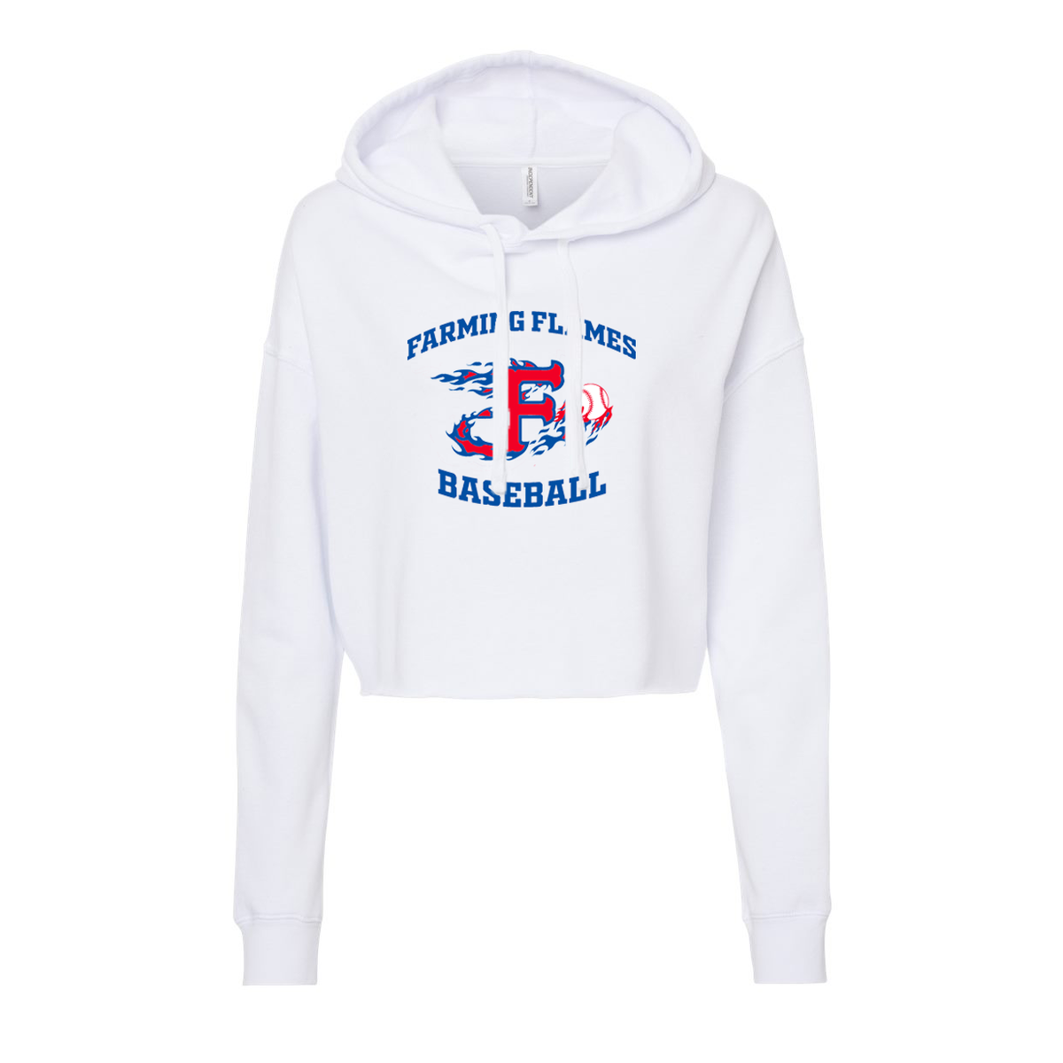 Farming Flames Baseball Club Women’s Lightweight Cropped Hooded Sweatshirt