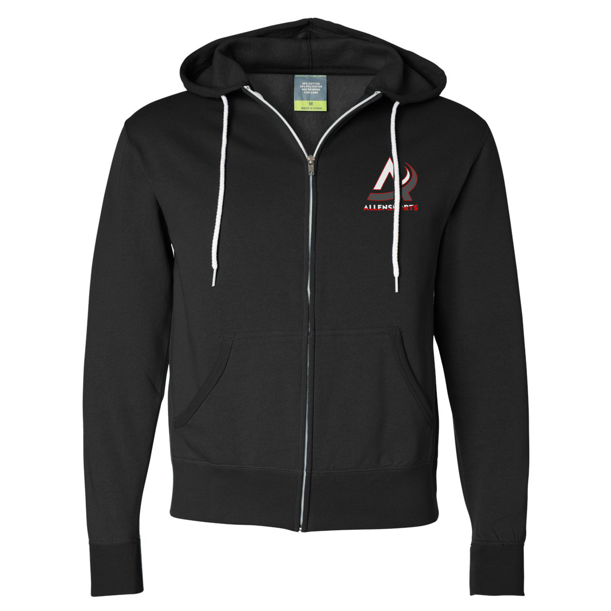 AllenSports Lightweight Full-Zip Hooded Sweatshirt