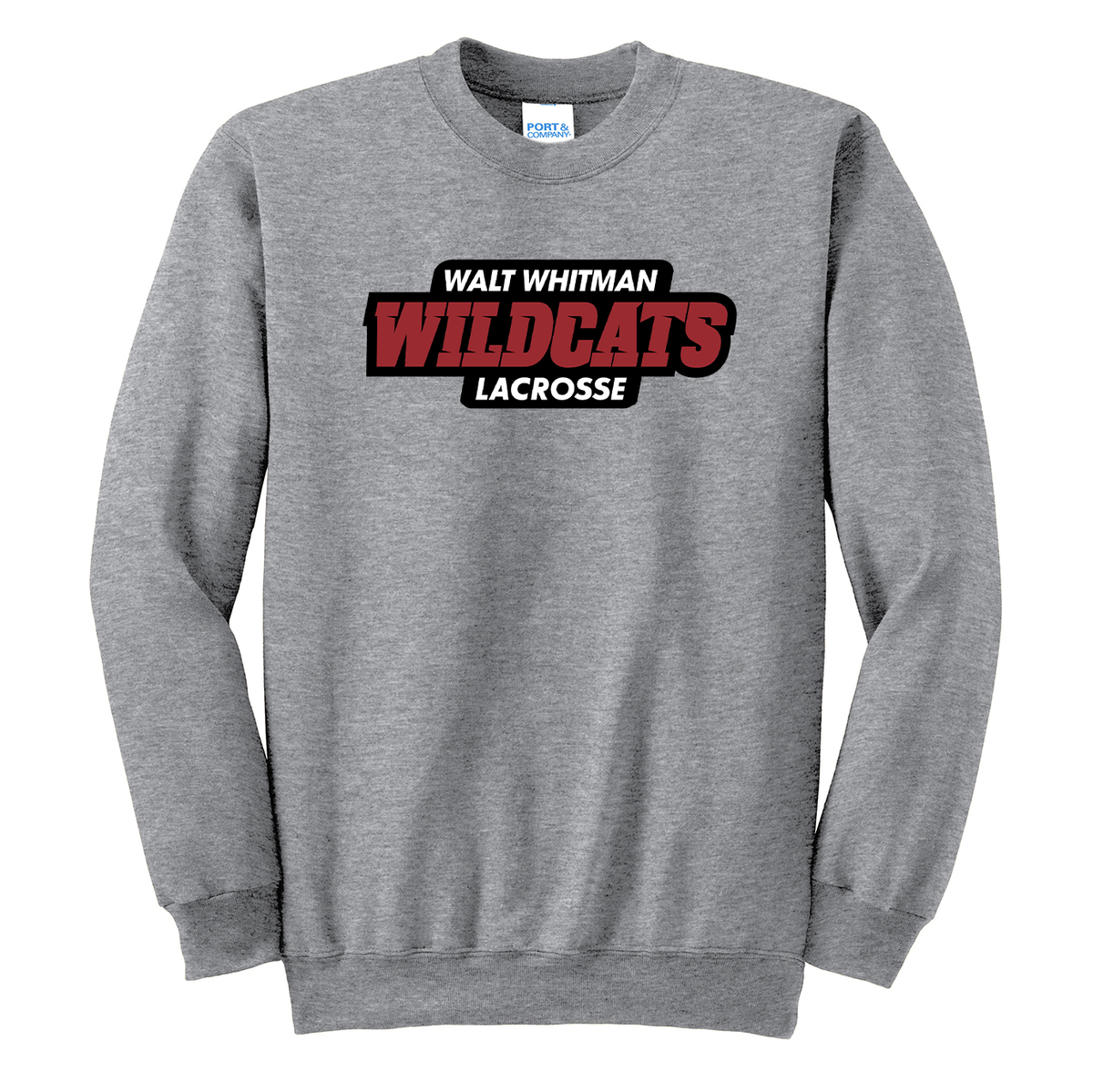 Whitman Lacrosse Athletic Heather Crew Neck Sweater