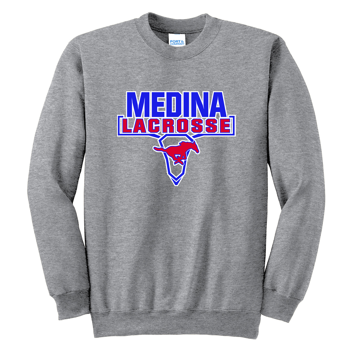 Medina Mustangs Lacrosse Crew Neck Sweater