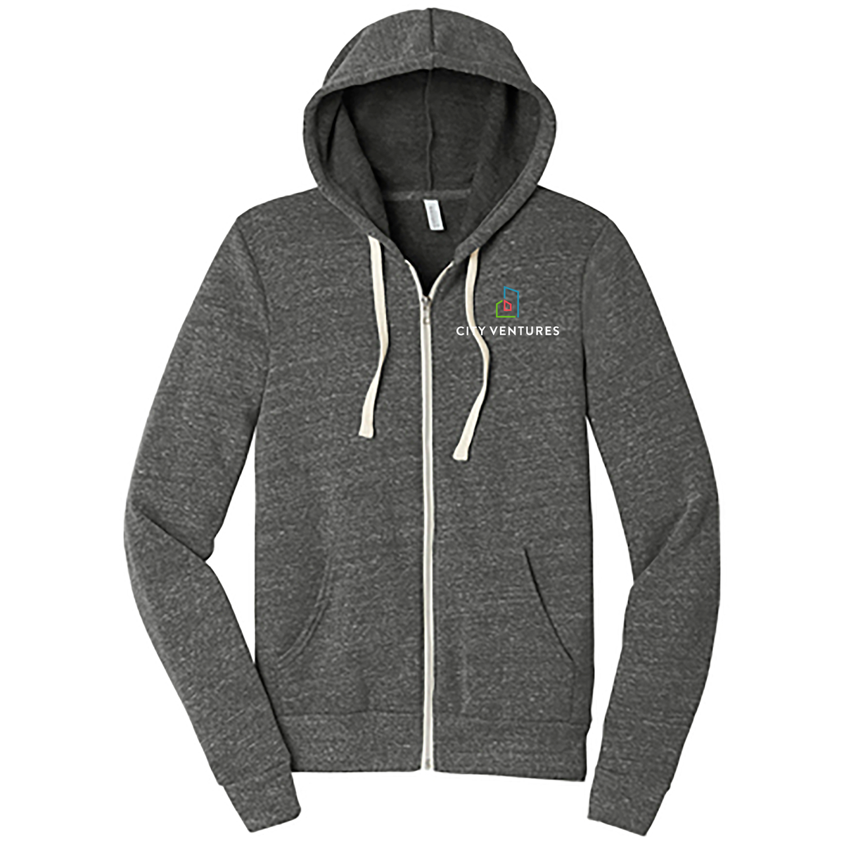 City Ventures Triblend Sponge Fleece Full-Zip Hoodie