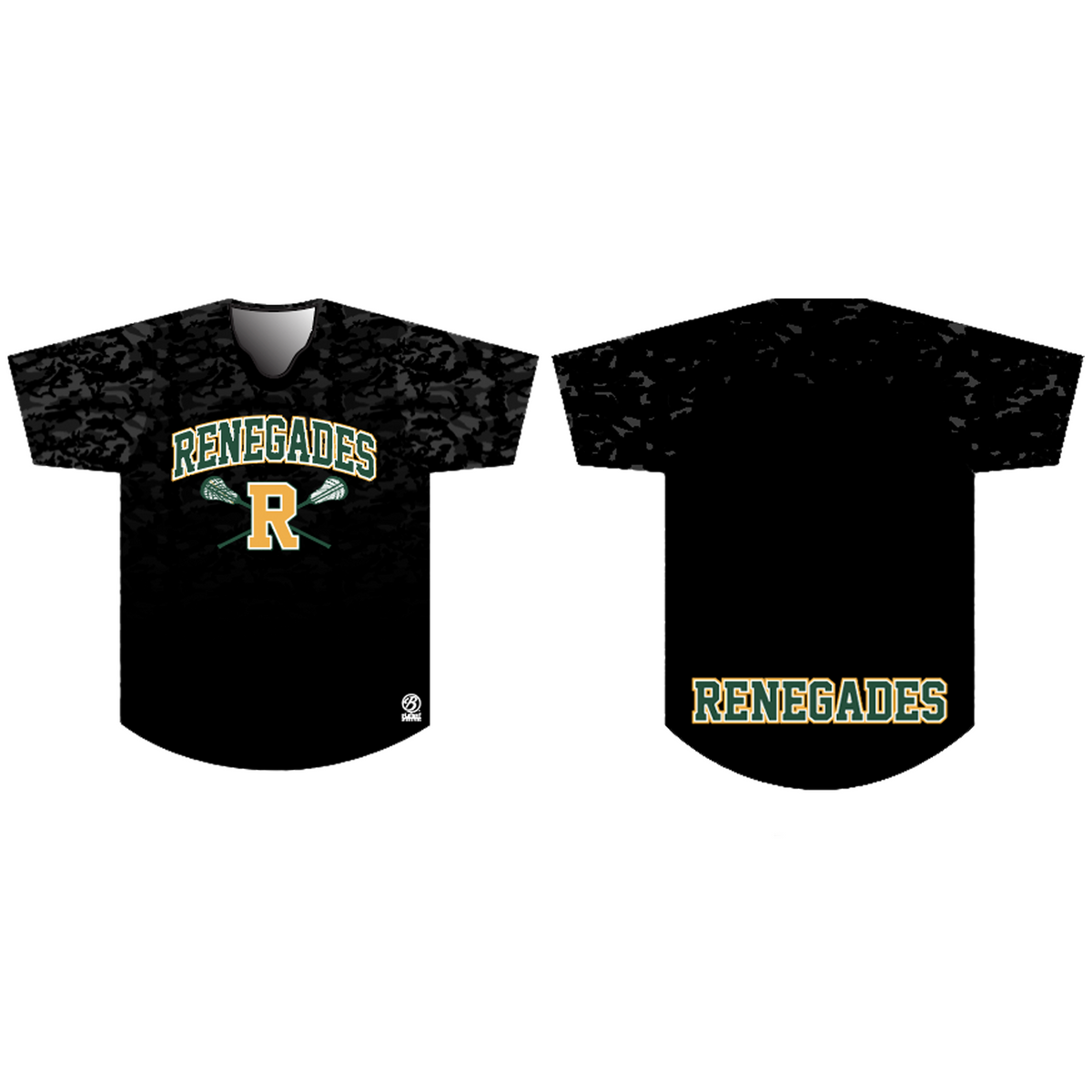 NJ Renegades Lacrosse Premium Boy's Black Shooting Shirt - Grades 6-8